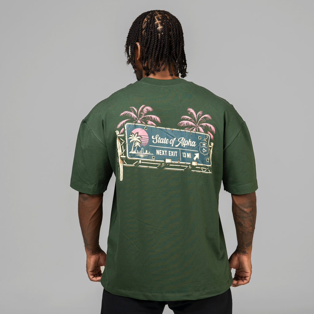 Camiseta Oversized Next Exit Verde Musgo