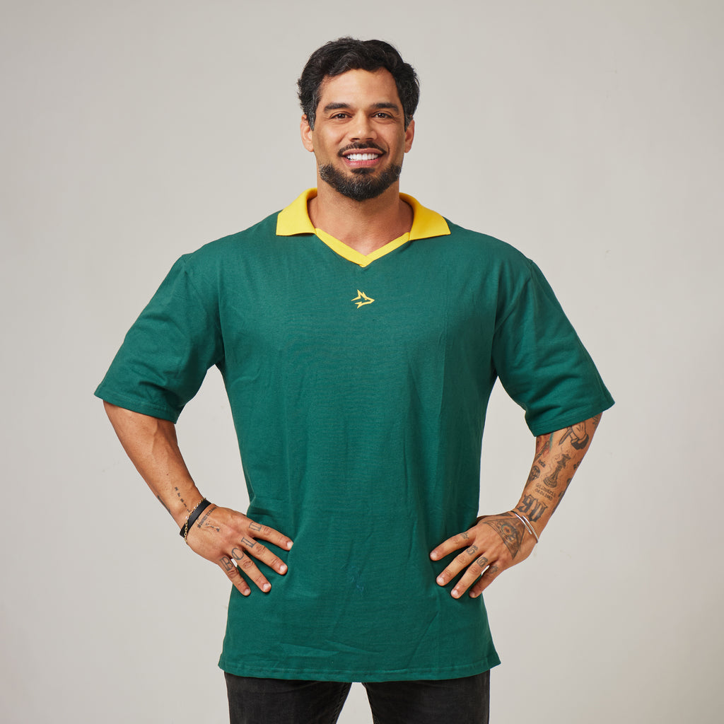 Camiseta Oversized Retrô Lupus Verde Bandeira