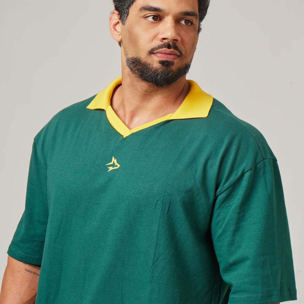 Camiseta Oversized Retrô Lupus Verde Bandeira