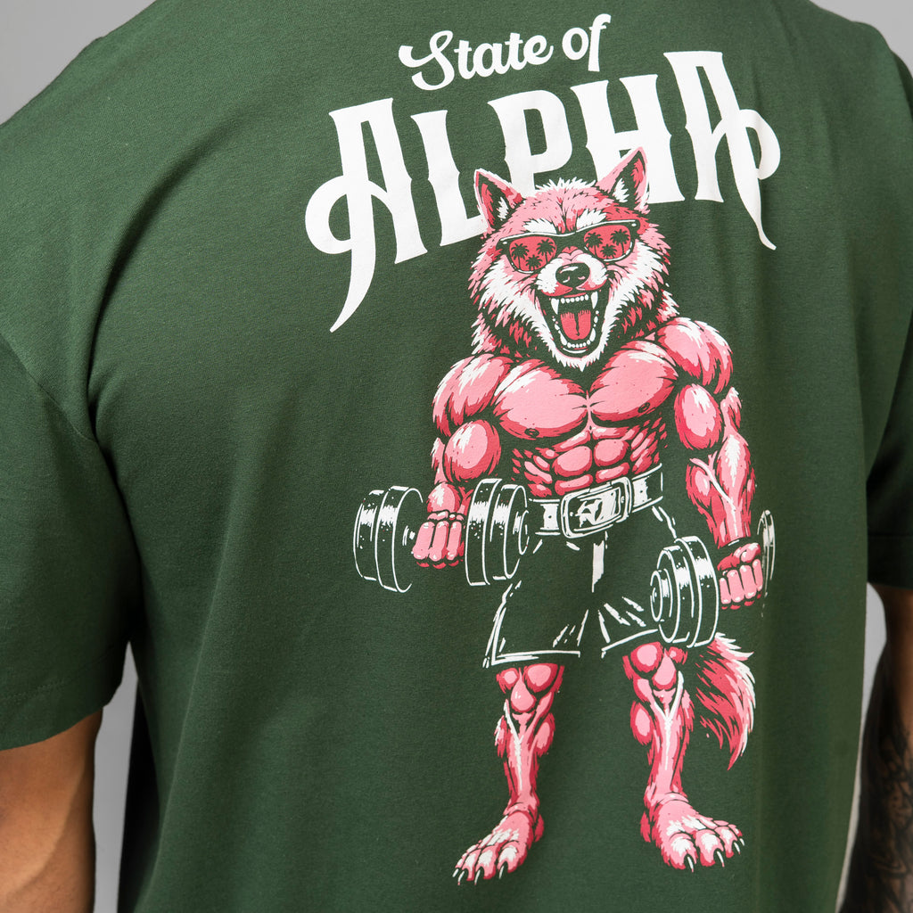 Camiseta Oversized Wolf Gainz Verde Musgo