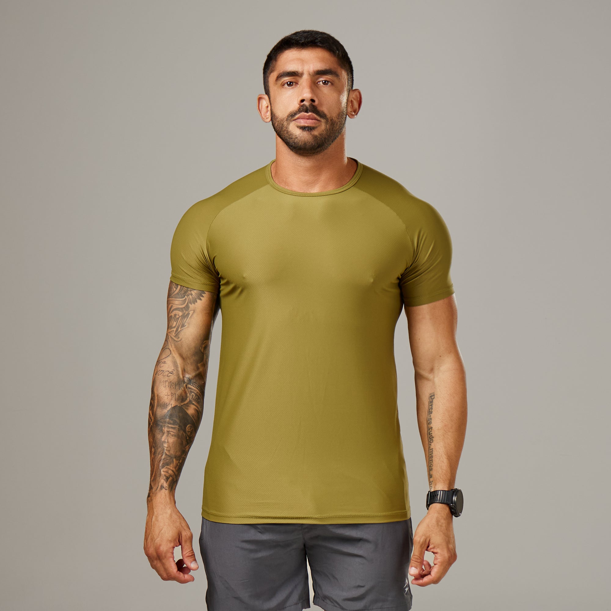Camiseta Poliamida Arm Fluid Verde Pinho