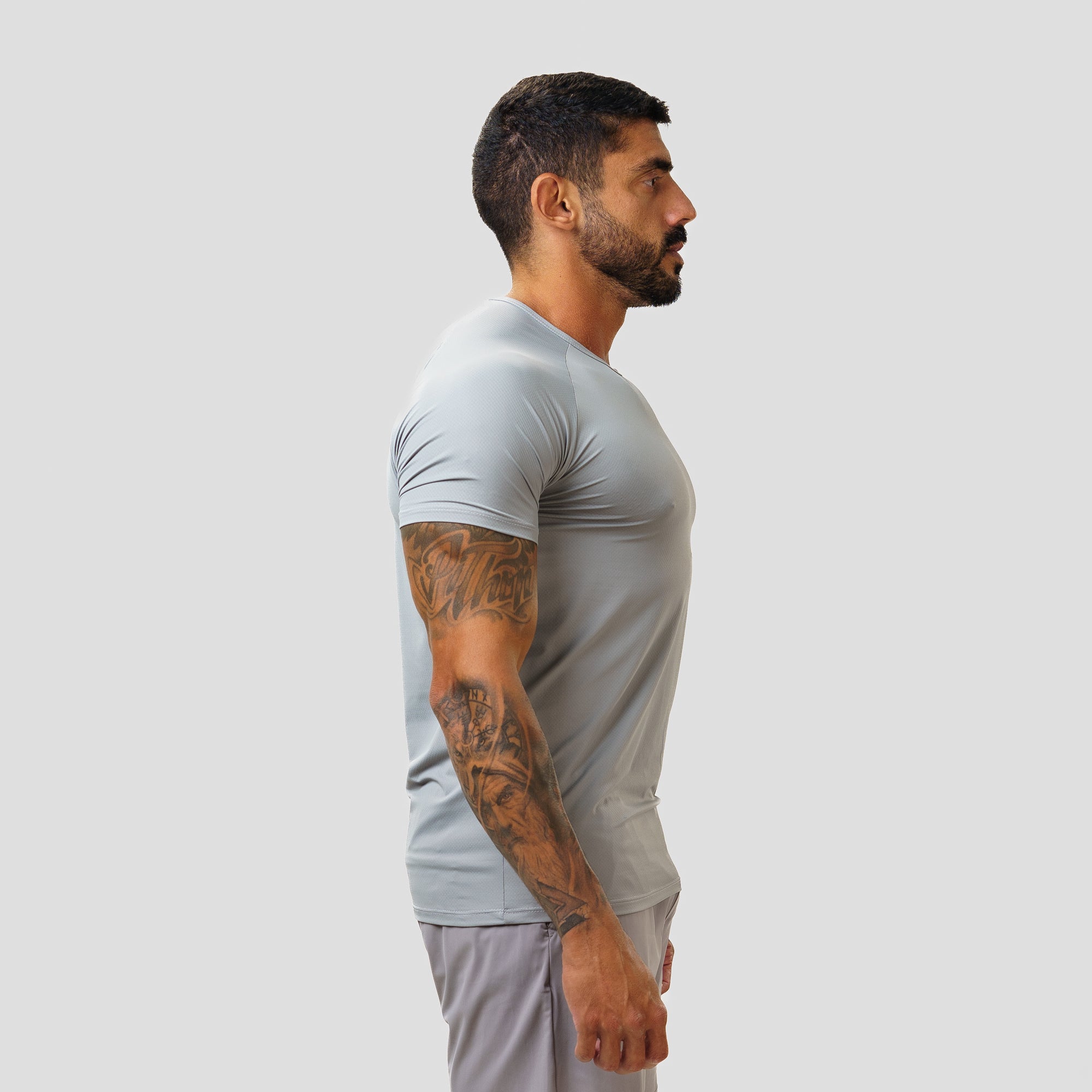 Camiseta Poliamida Horizon Flow Cinza Gelo