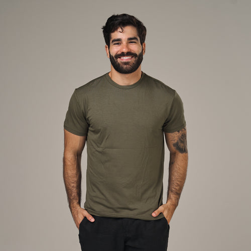 Camiseta Tech New Horizon Back Verde Militar