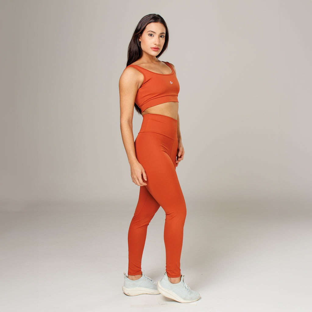 Conjunto Basic Feminino Top e Calça - Lupus Marrom Canela