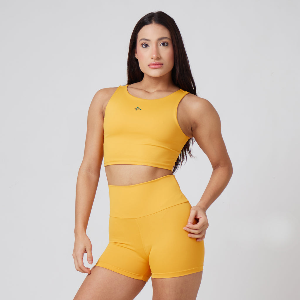 Conjunto Basic Feminino Top e Short - Sport Lupus Amarelo Canário