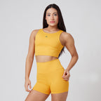 Conjunto Basic Feminino Top e Short - Sport Lupus Amarelo Canário
