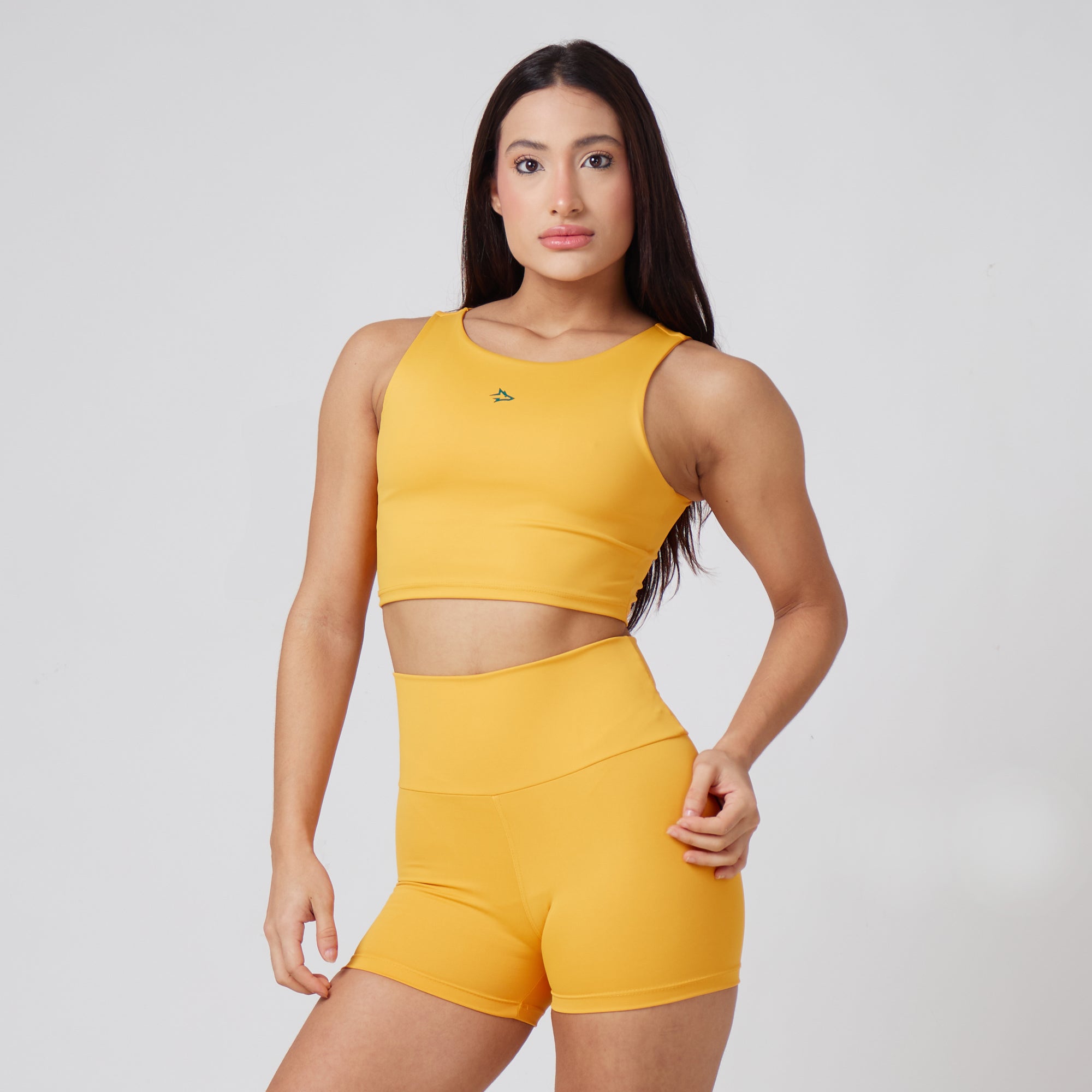 Conjunto Basic Feminino Top e Short - Sport Lupus Amarelo Canário