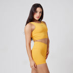 Conjunto Basic Feminino Top e Short - Sport Lupus Amarelo Canário