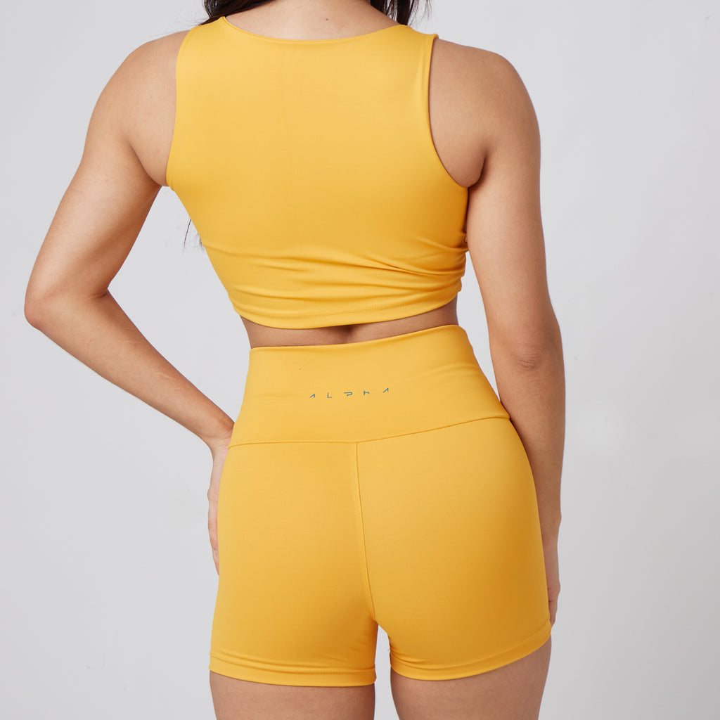 Conjunto Basic Feminino Top e Short - Sport Lupus Amarelo Canário