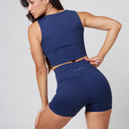 Conjunto Basic Feminino Top e Short - Sport Lupus Azul Brasil