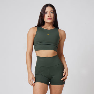 Conjunto Basic Feminino Top e Short - Sport Lupus Verde Bandeira