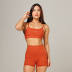 Conjunto Basic Feminino Top e Short - New Horizon Marrom Canela