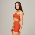 Conjunto Basic Feminino Top e Short - New Horizon Marrom Canela