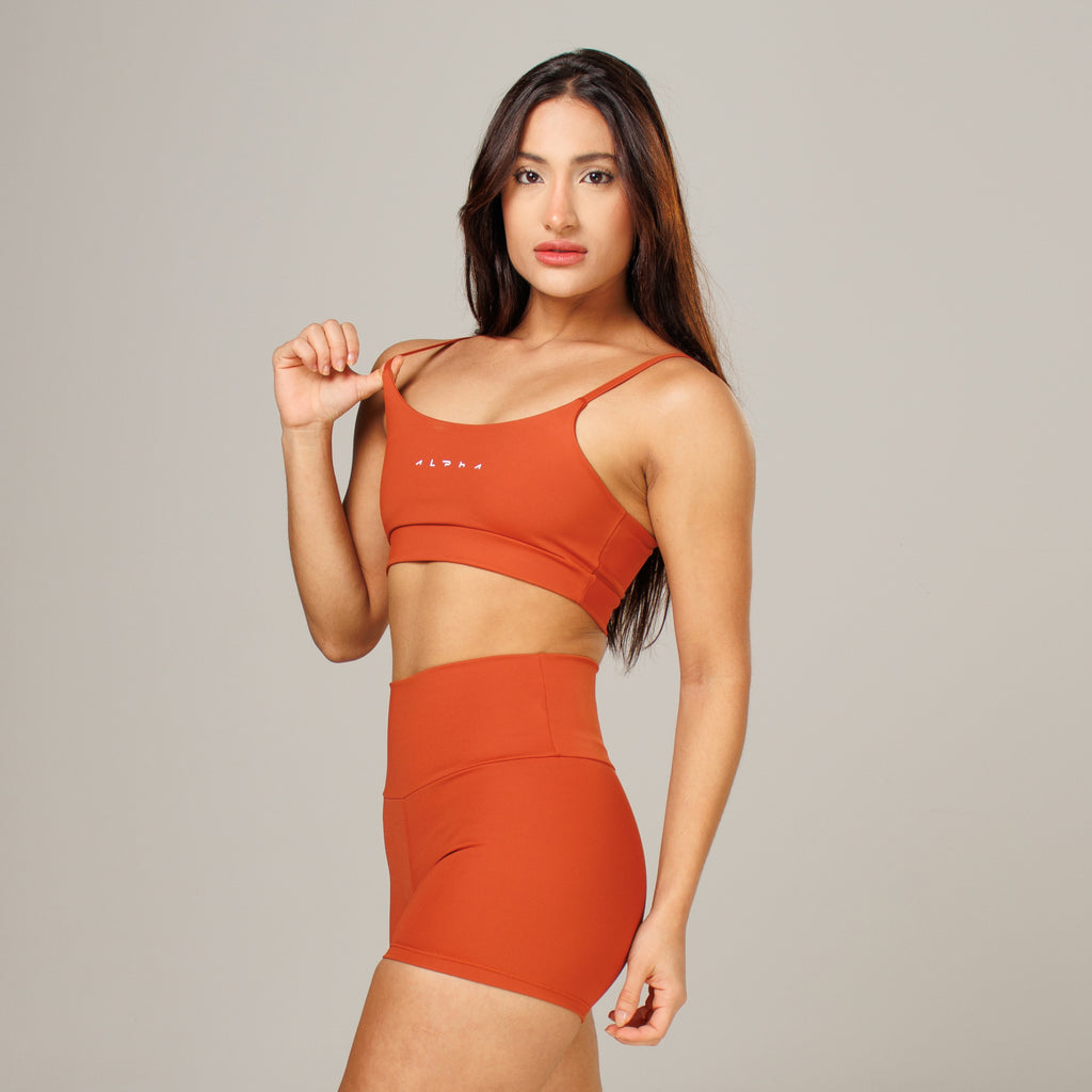 Conjunto Basic Feminino Top e Short - New Horizon Marrom Canela