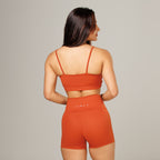 Conjunto Basic Feminino Top e Short - New Horizon Marrom Canela