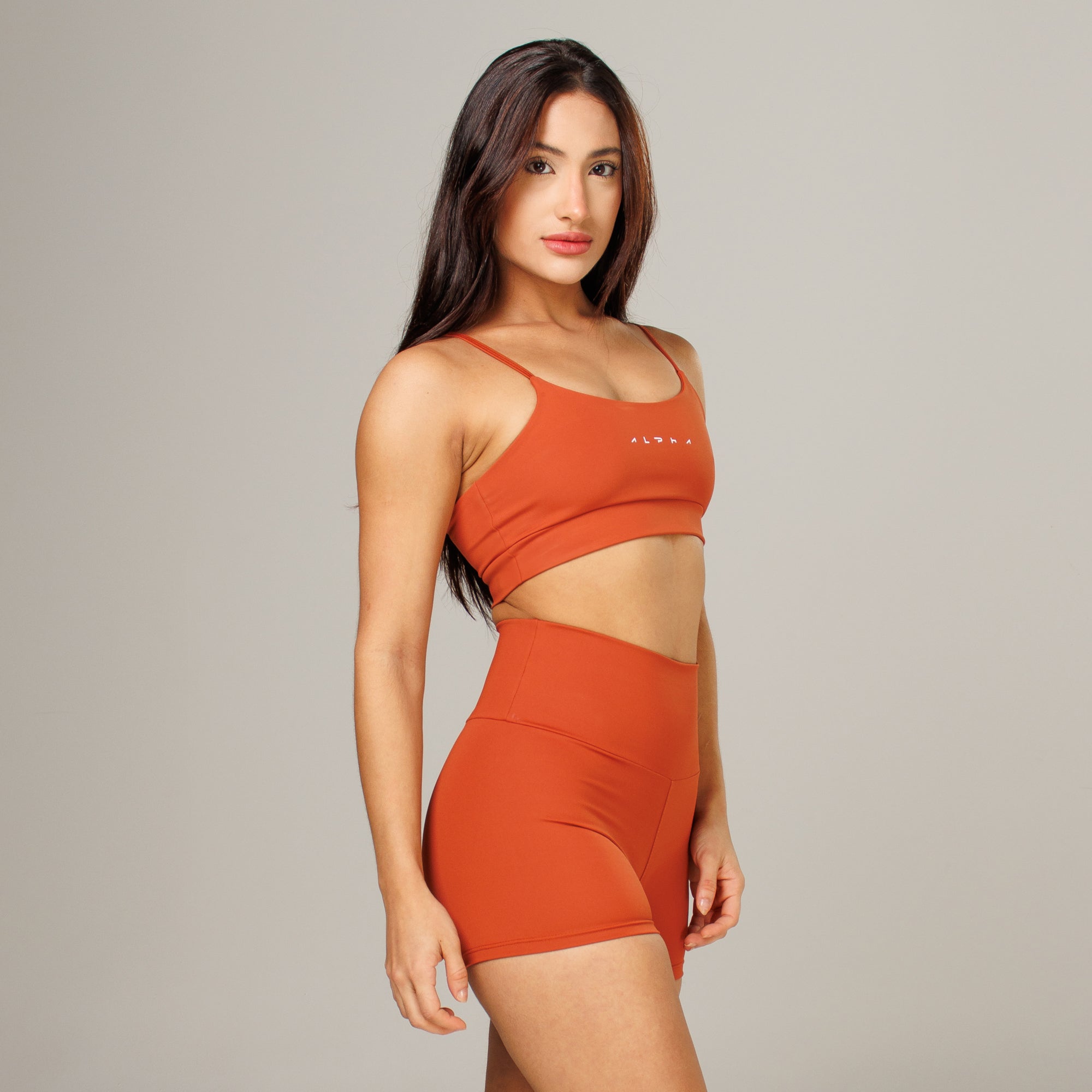 Conjunto Basic Feminino Top e Short - New Horizon Marrom Canela