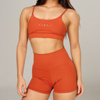 Conjunto Basic Feminino Top e Short - New Horizon Marrom Canela