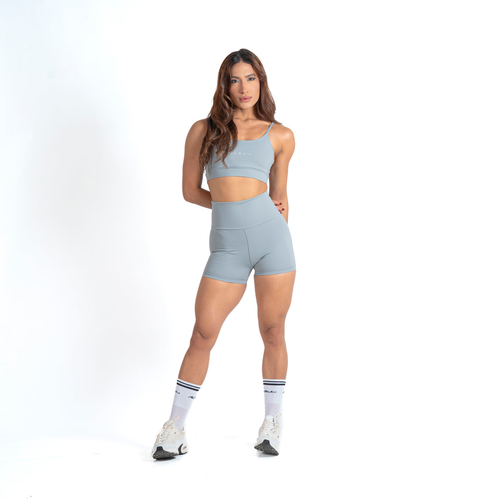Conjunto Basic Feminino Top e Short - New Horizon Cinza