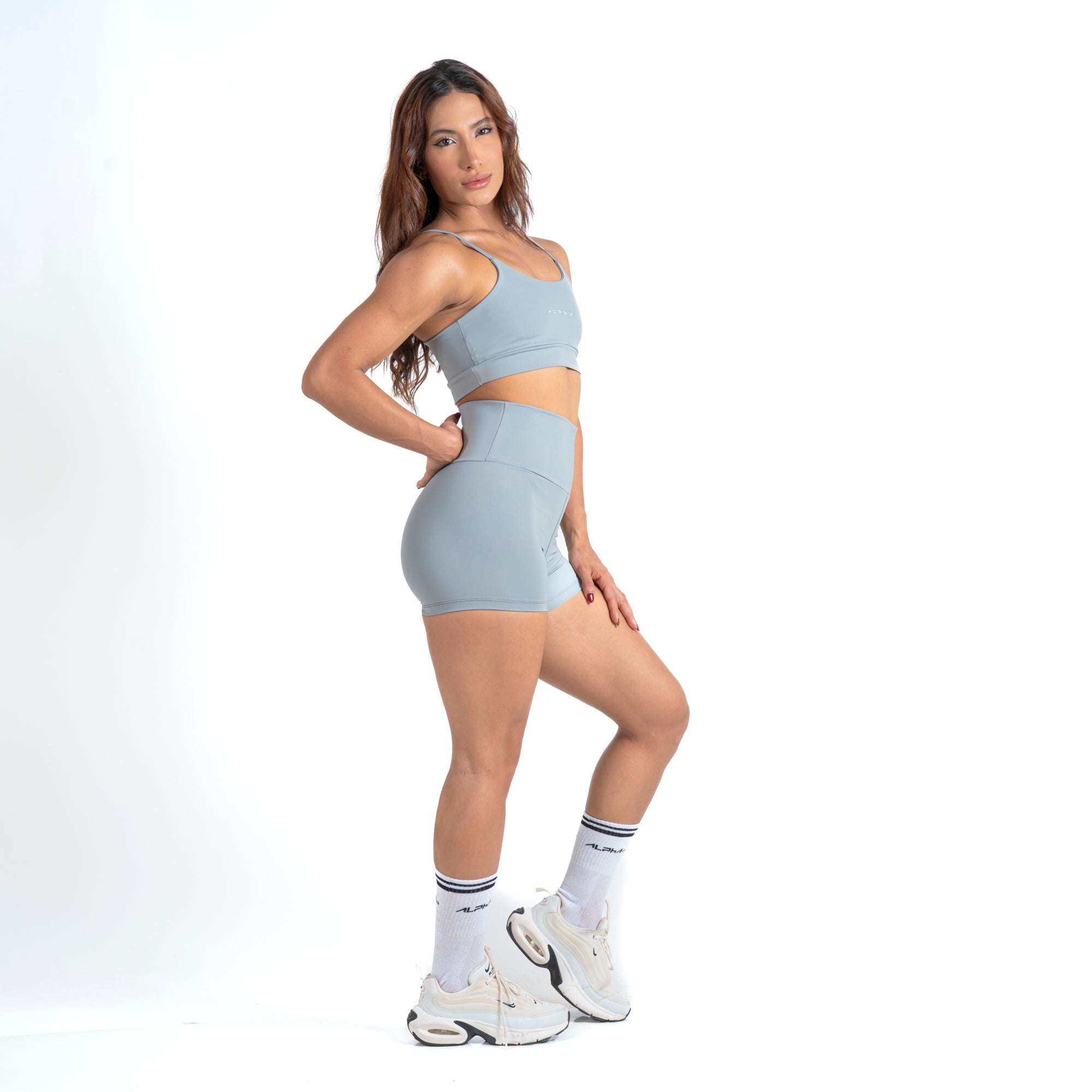 Conjunto Basic Feminino Top e Short - New Horizon Cinza