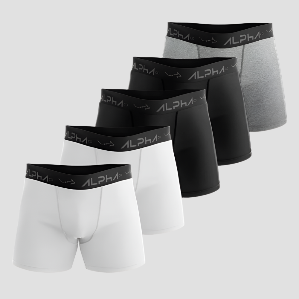 Kit 5 Cuecas Boxer Cotton - Alpha 01