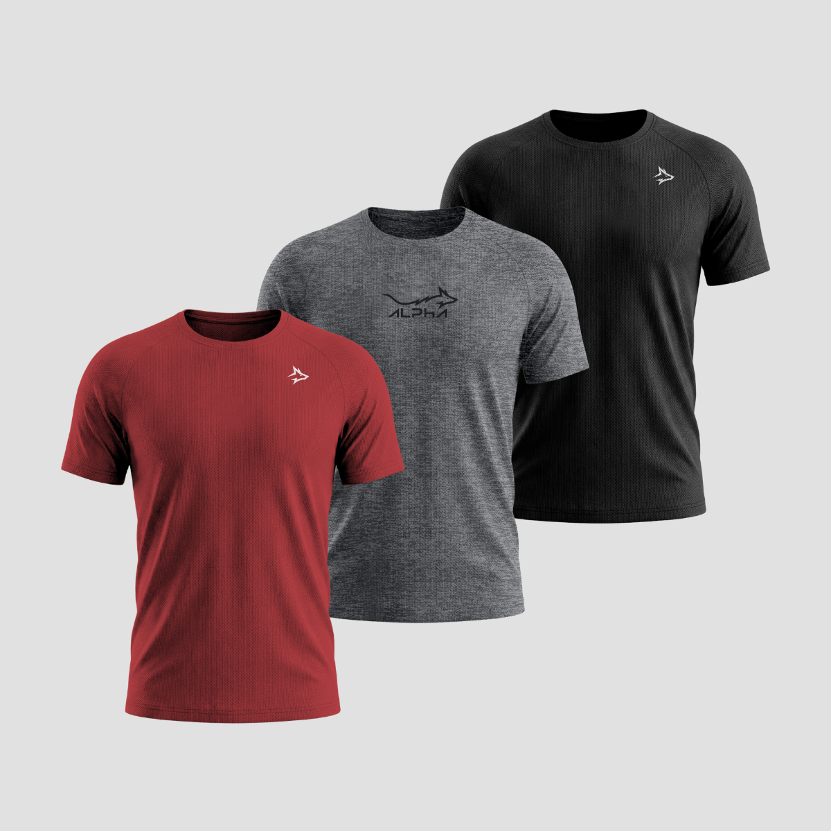 Kit 3 Camisetas Dry Fit Alpha - Treino & Estilo