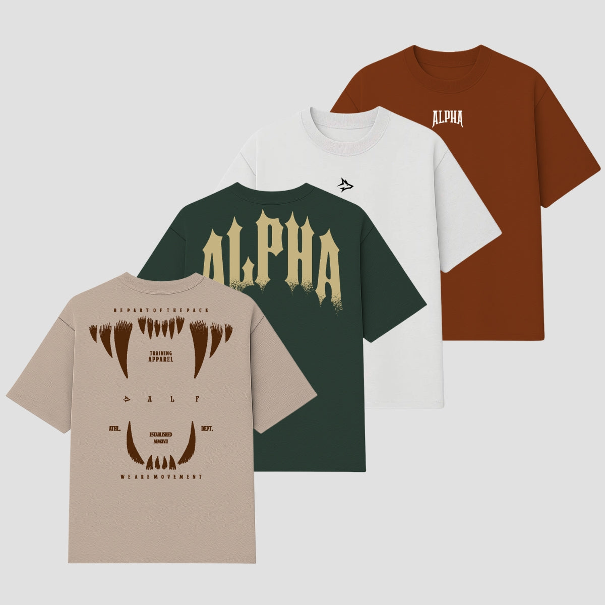Kit 4 Camisetas Oversized - Wolf Style