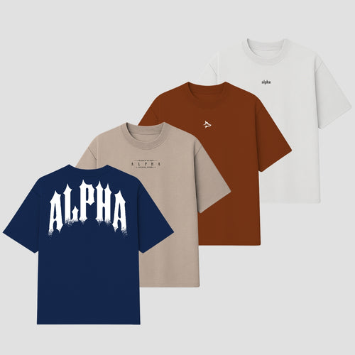 Kit 4 Camisetas Oversized Alpha Movimento
