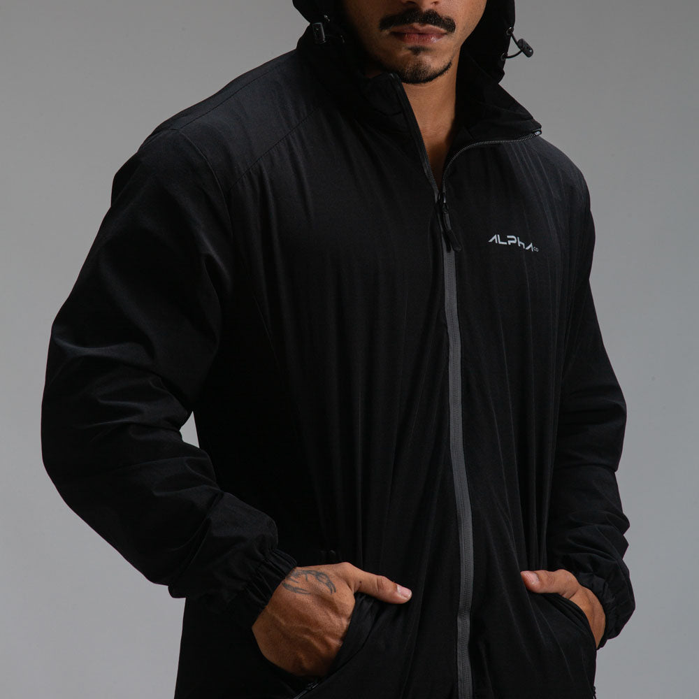 Jaqueta Com Capuz Removível Fluid Preto