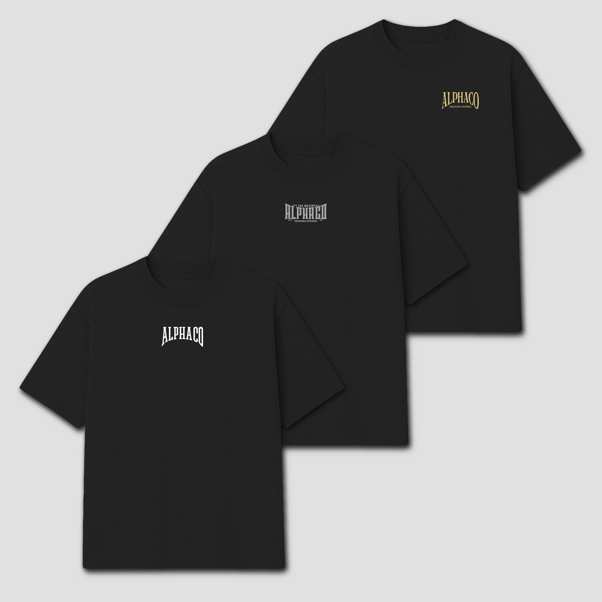 Kit 3 Camisetas Oversized All Black