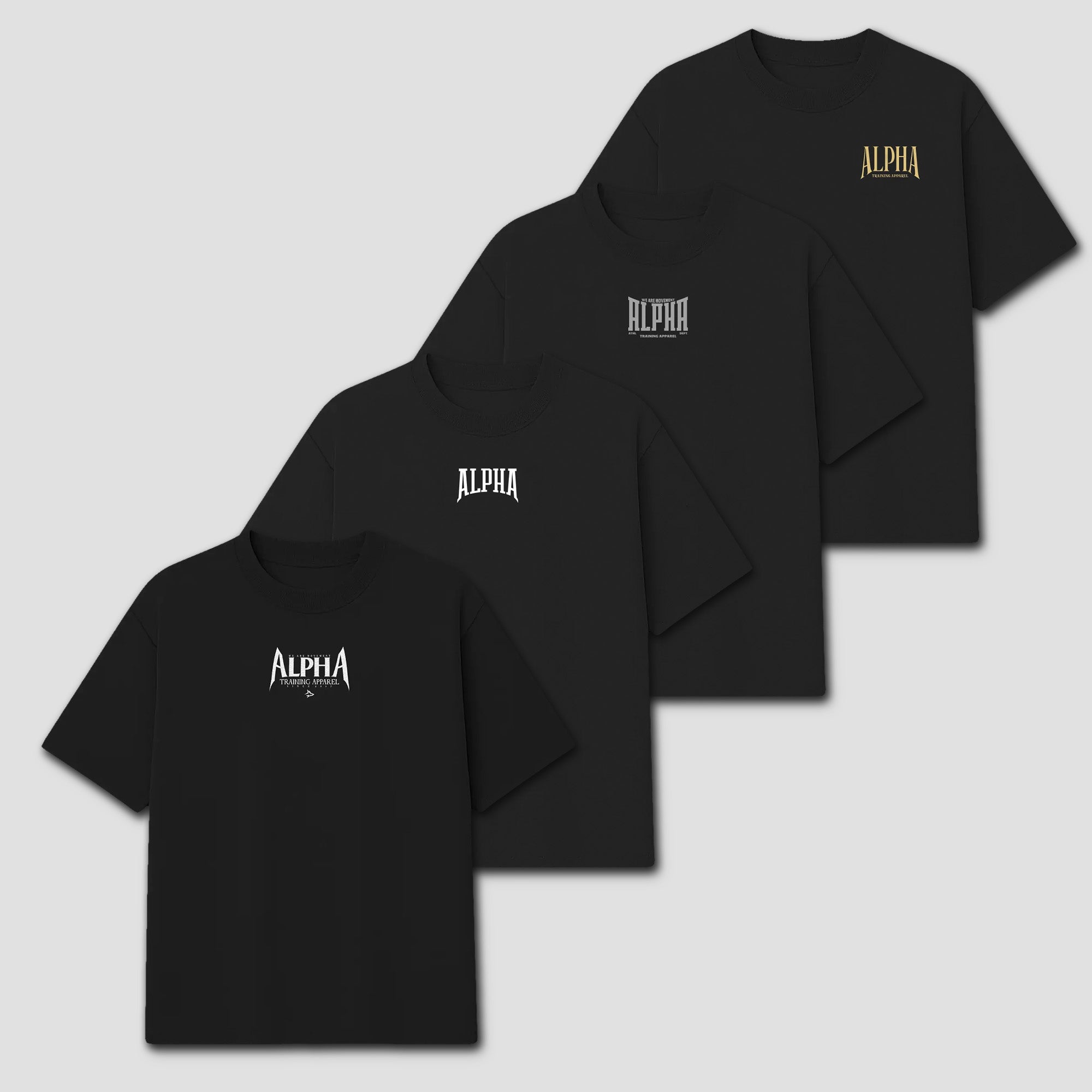 Kit 4  Camisetas Oversized All Black