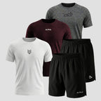 Kit Esportivo Dry Fit 3 Camisetas + 2 Bermudas
