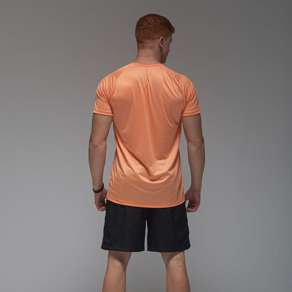 Camiseta Dry Fit Lobo Geométrico Laranja Damasco