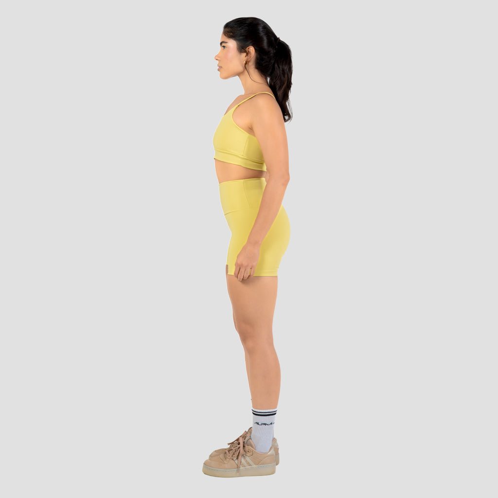 Conjunto Basic Feminino Top e Short - New Horizon Amarelo Cítrico