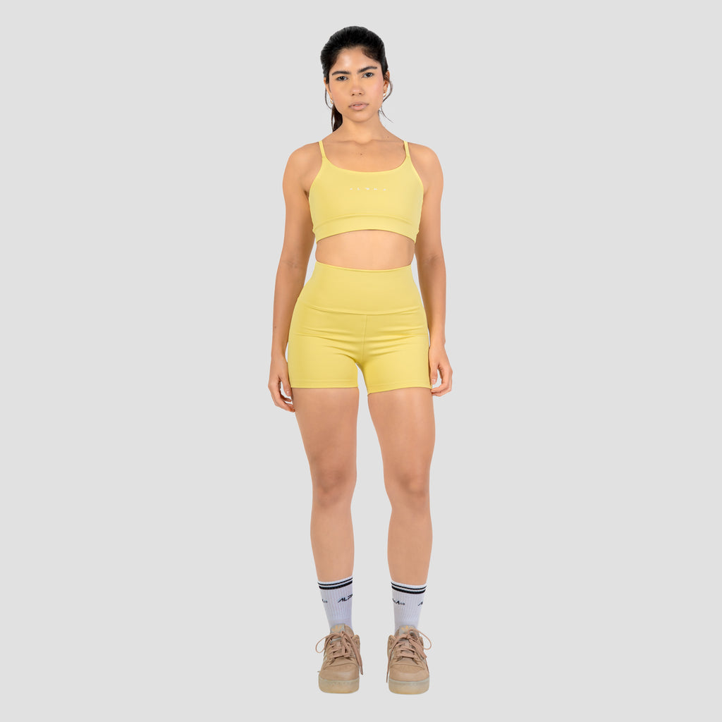 Conjunto Basic Feminino Top e Short - New Horizon Amarelo Cítrico