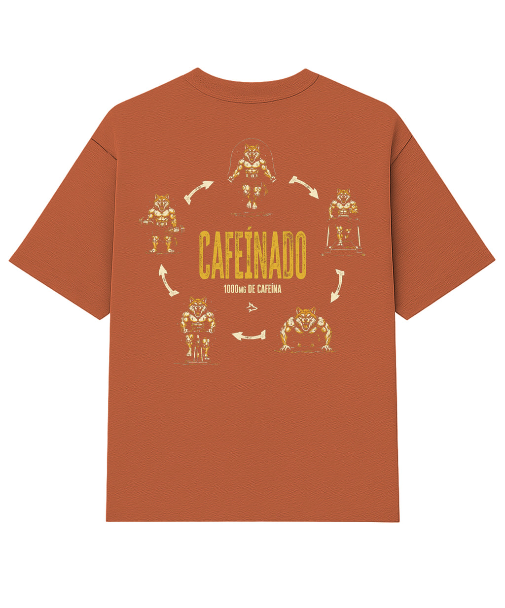 Camiseta Oversized Caffeine Marrom Telha