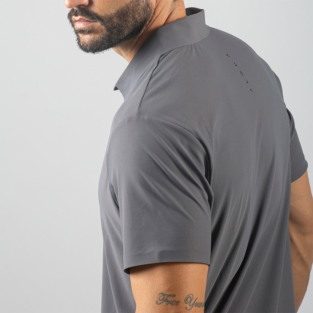 Camisa Polo Dry Fit Horizon Back Cinza