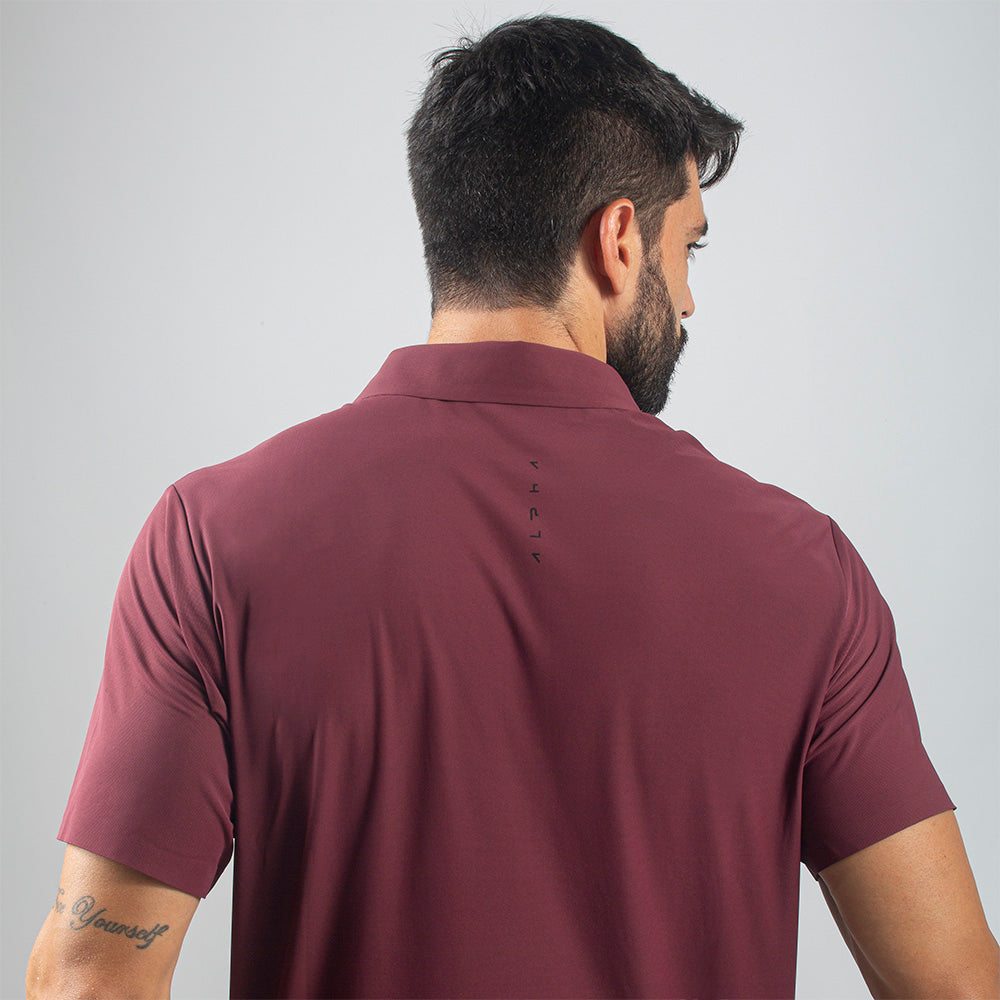 Camisa Polo Dry Fit Horizon Back Bordô