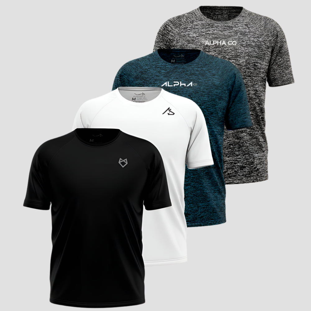 Kit 4 Camisetas Masculinas Dry Fit Alpha - Academia