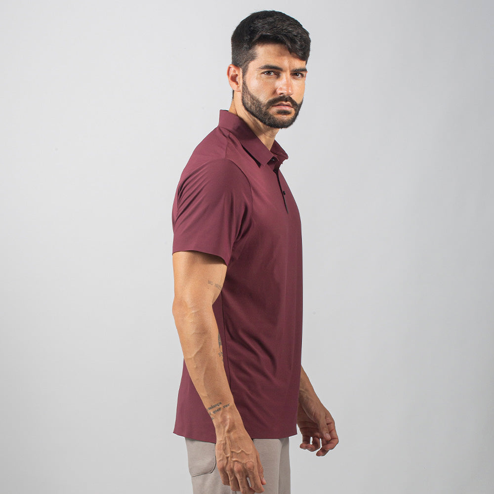 Camisa Polo Dry Fit Horizon Back Bordô