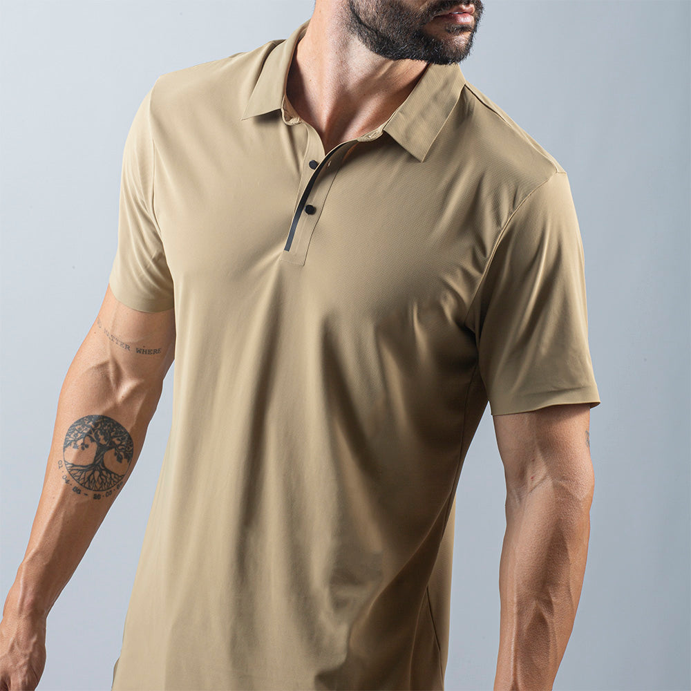 Camisa Polo Dry Fit Horizon Back Caqui