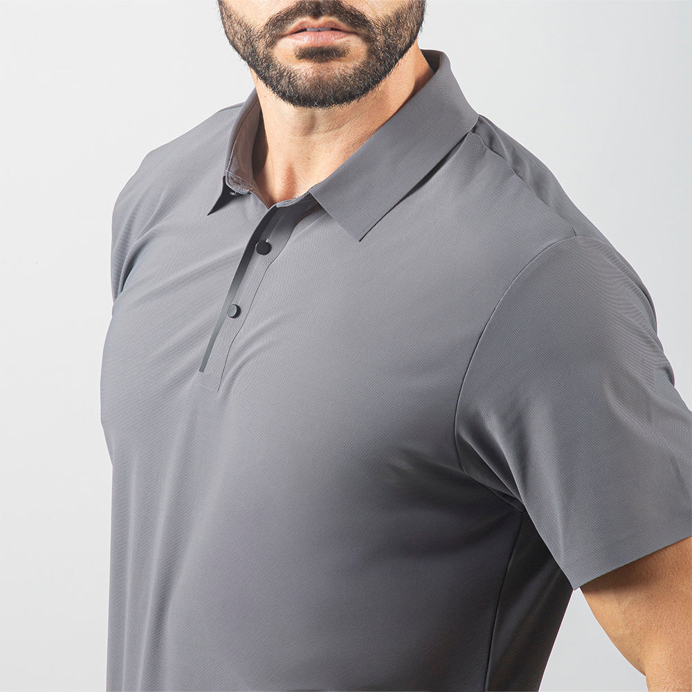 Camisa Polo Dry Fit Horizon Back Cinza