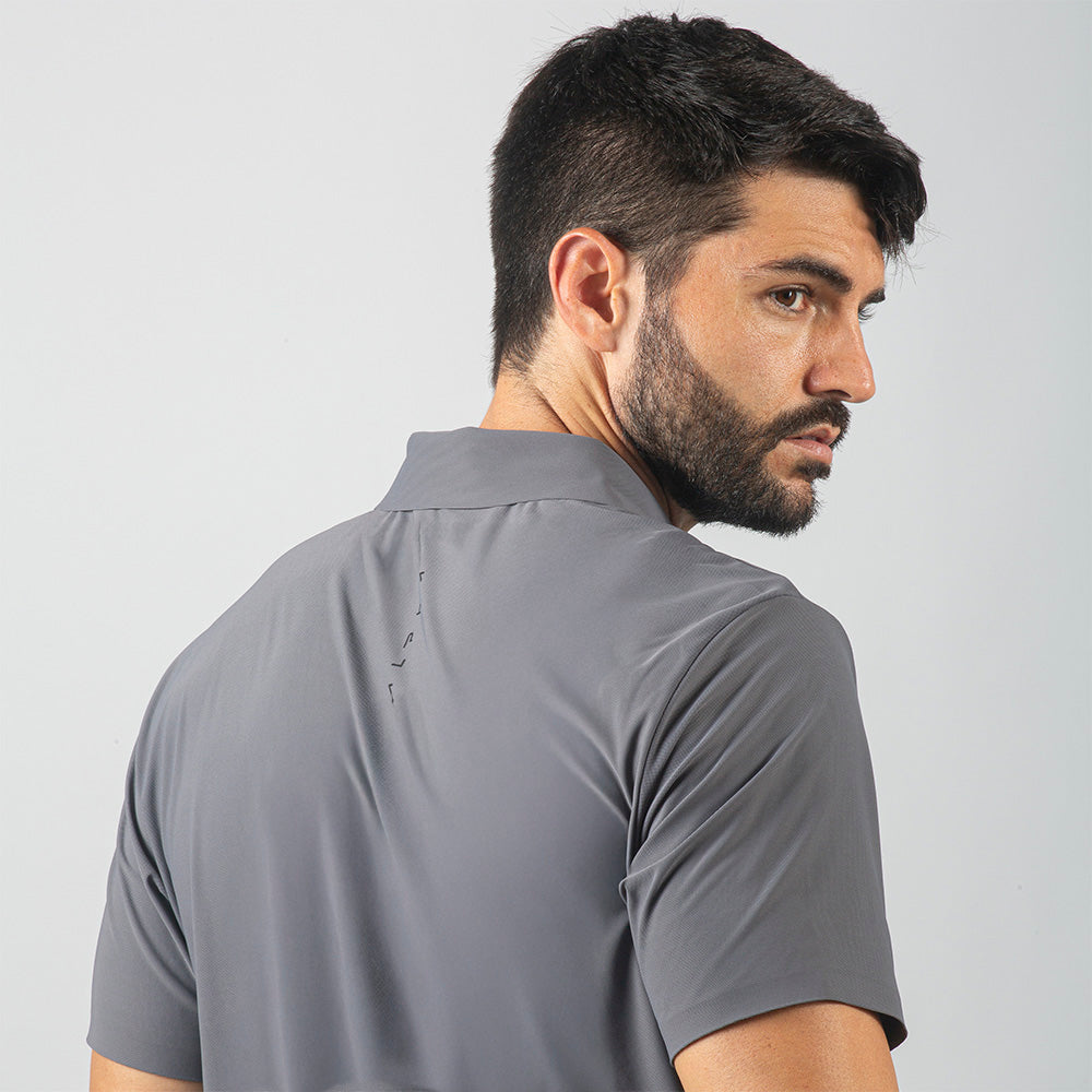 Camisa Polo Dry Fit Horizon Back Cinza