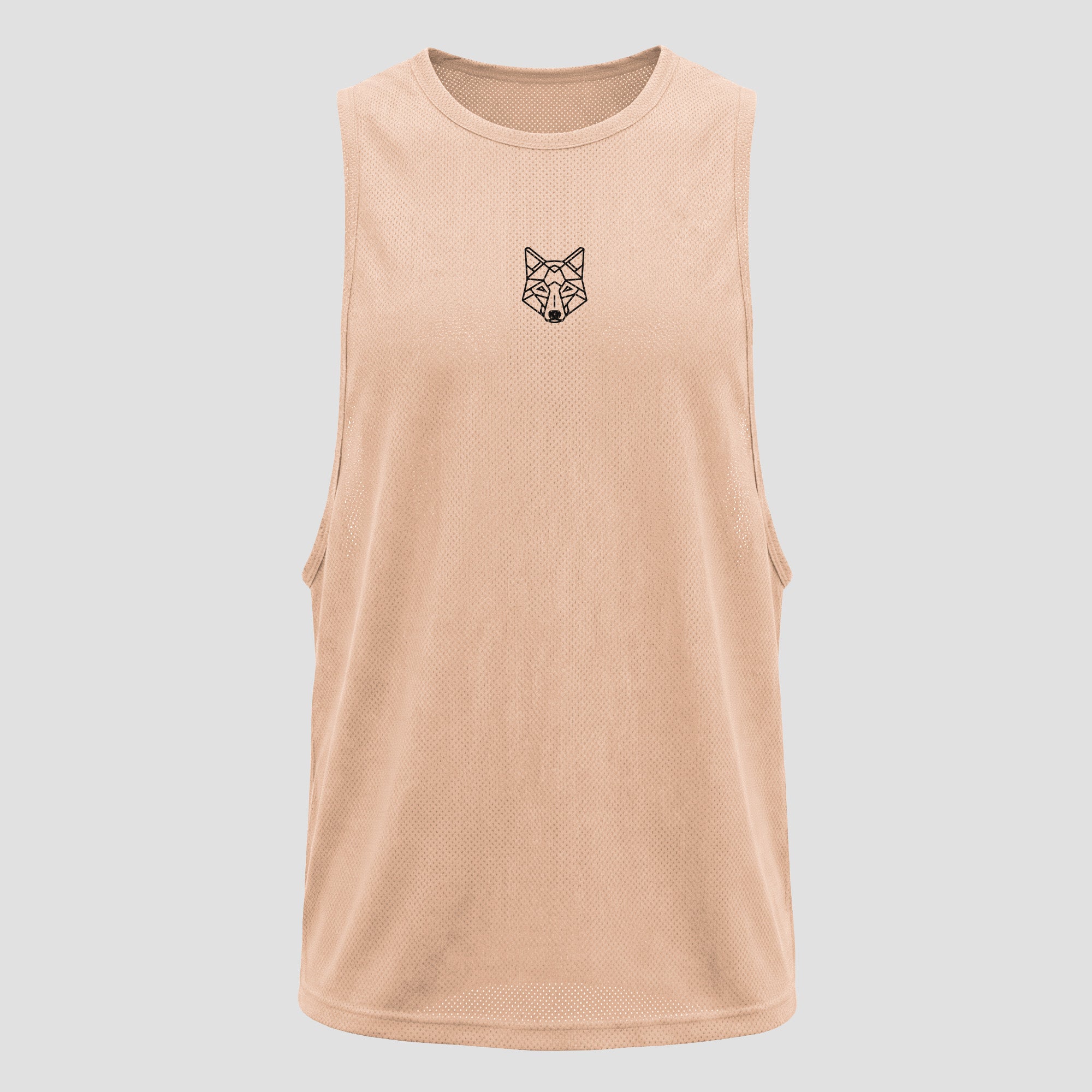 Regata Machão Dry Fit Lobo Geométrico Cappuccino