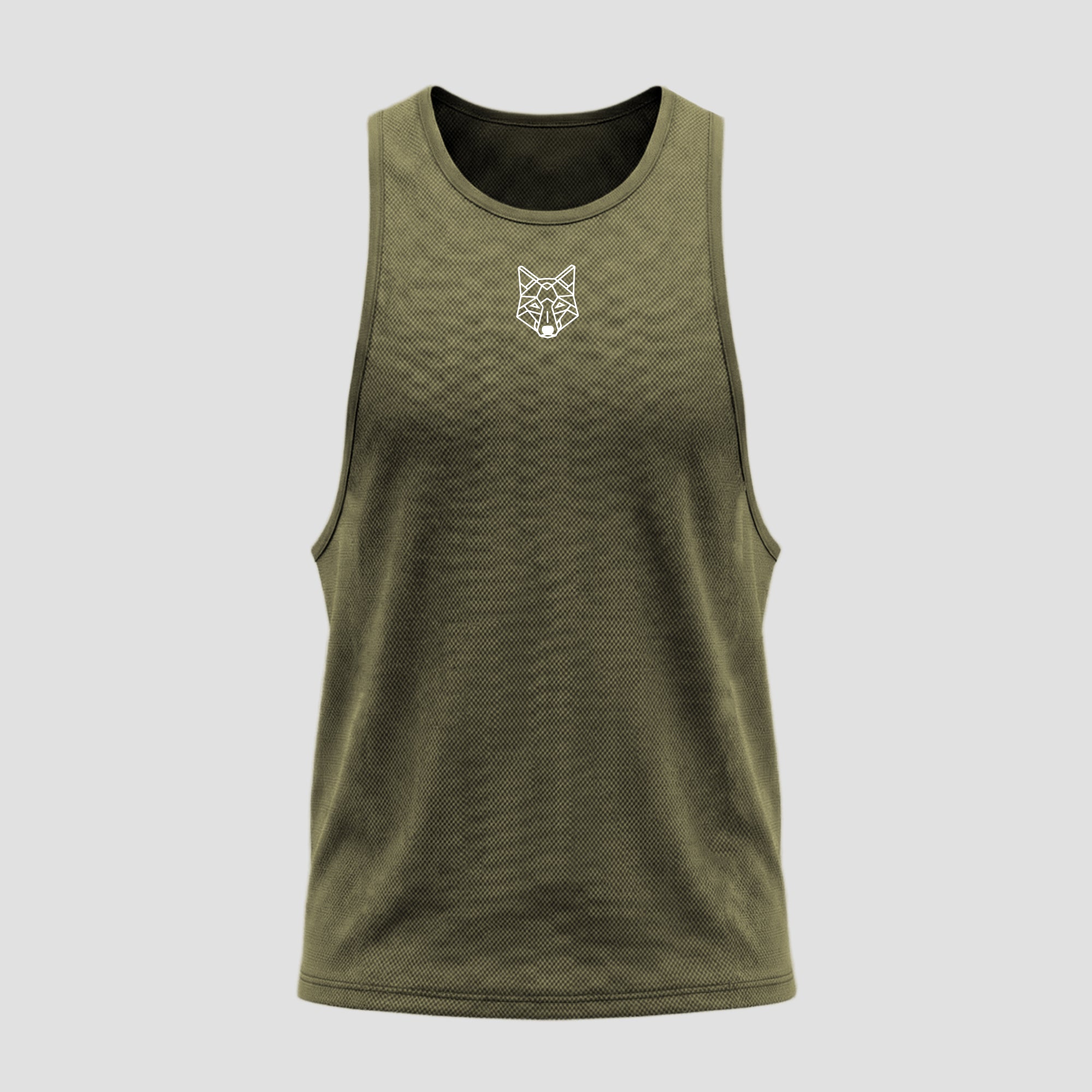 Regata Machão Dry Fit Lobo Geométrico Verde Uva