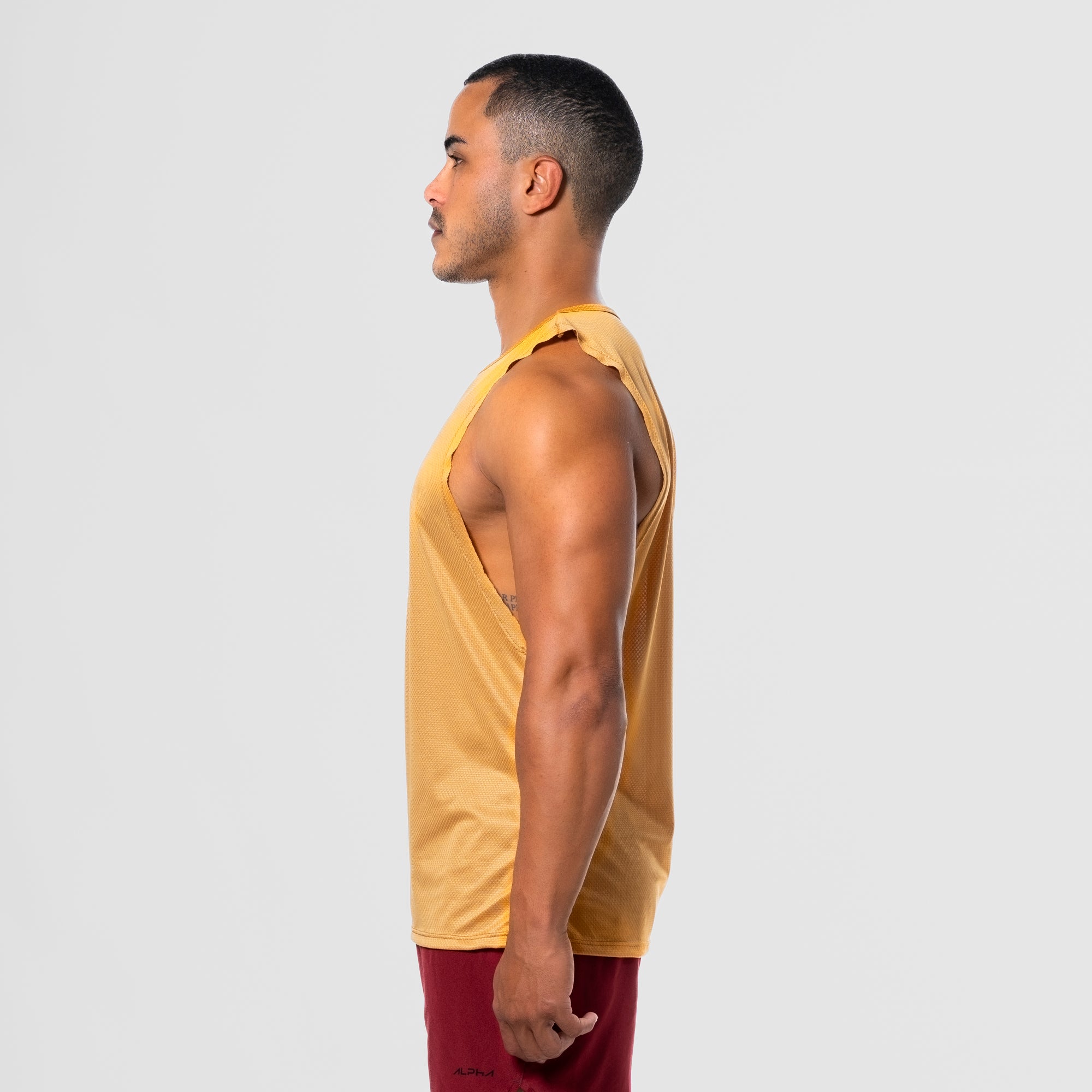 Regata Machão Dry Fit Horizon Amarelo Mostarda