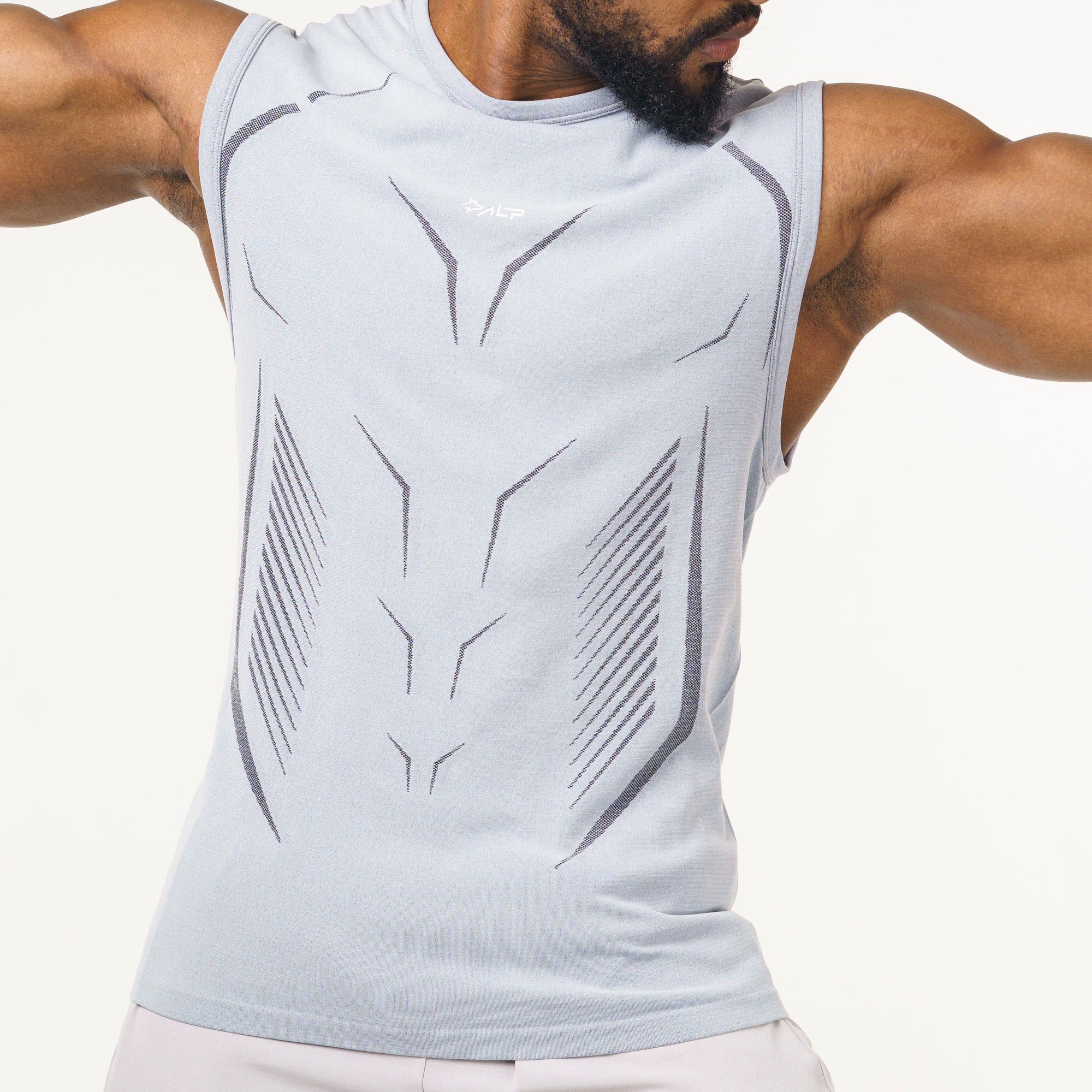 Regata Apex Dry Tank Cinza Gelo - Sem Costura