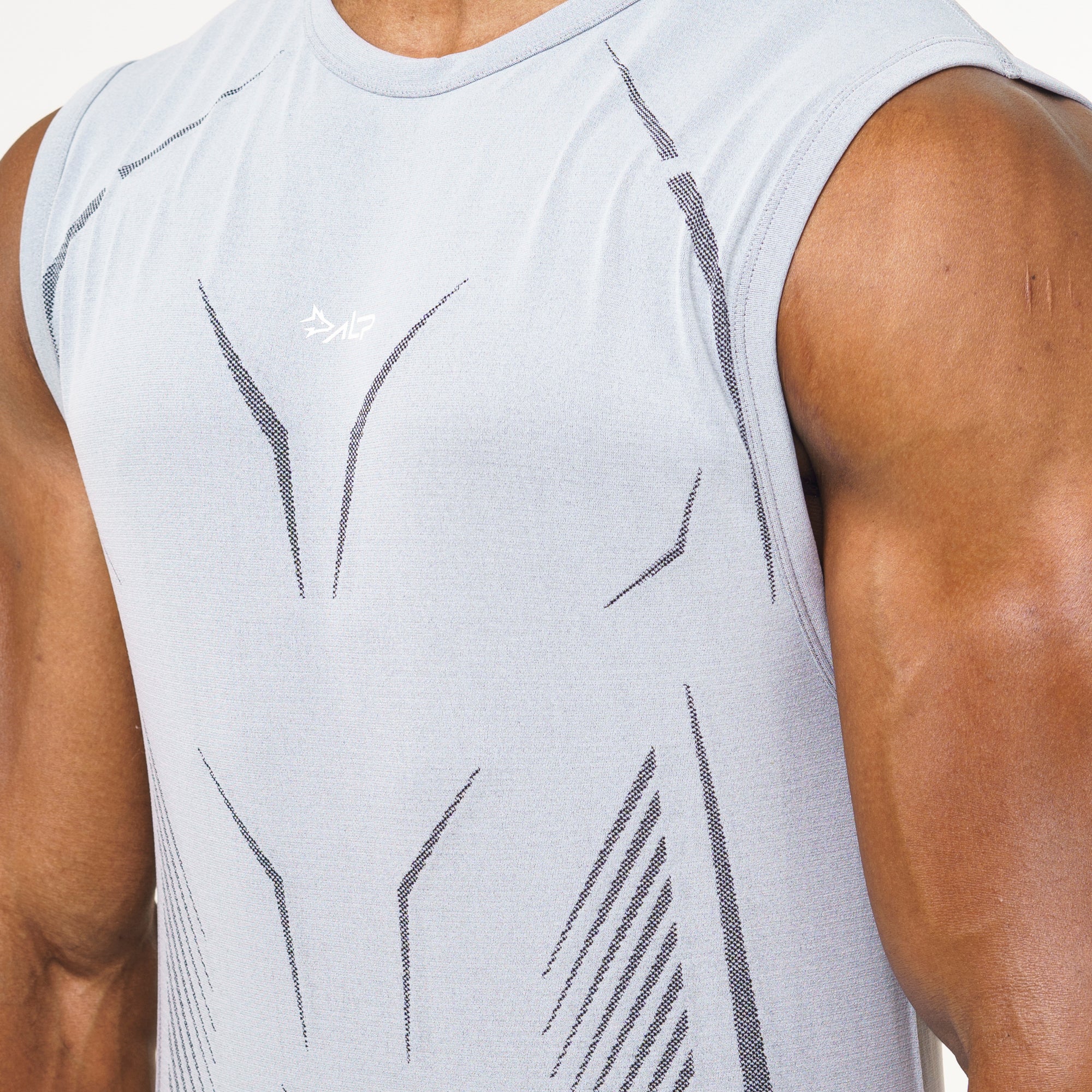 Regata Apex Dry Tank Cinza Gelo - Sem Costura
