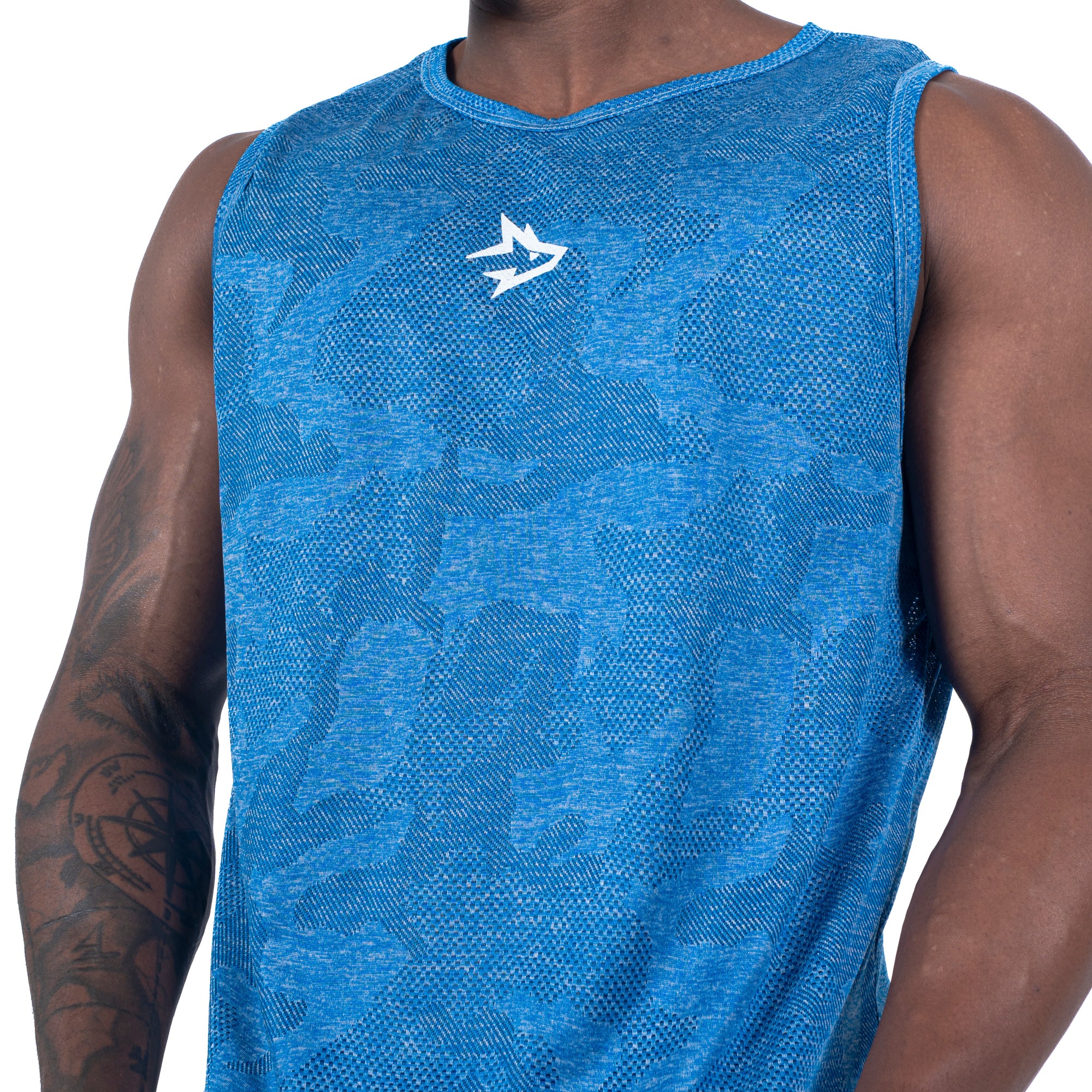 Regata Machão Dry Fit Camuflada Middle Lupus Azul