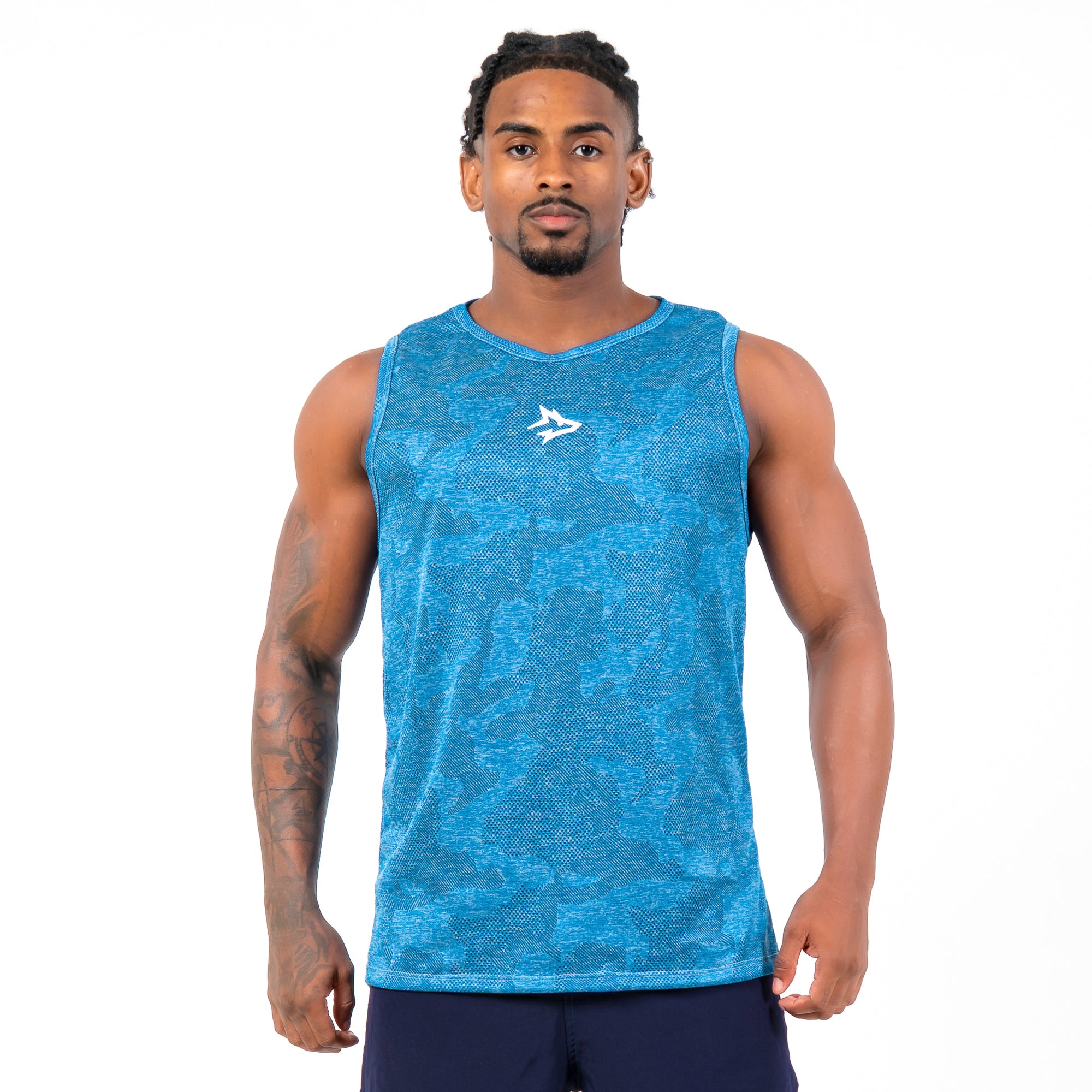 Regata Machão Dry Fit Camuflada Middle Lupus Azul