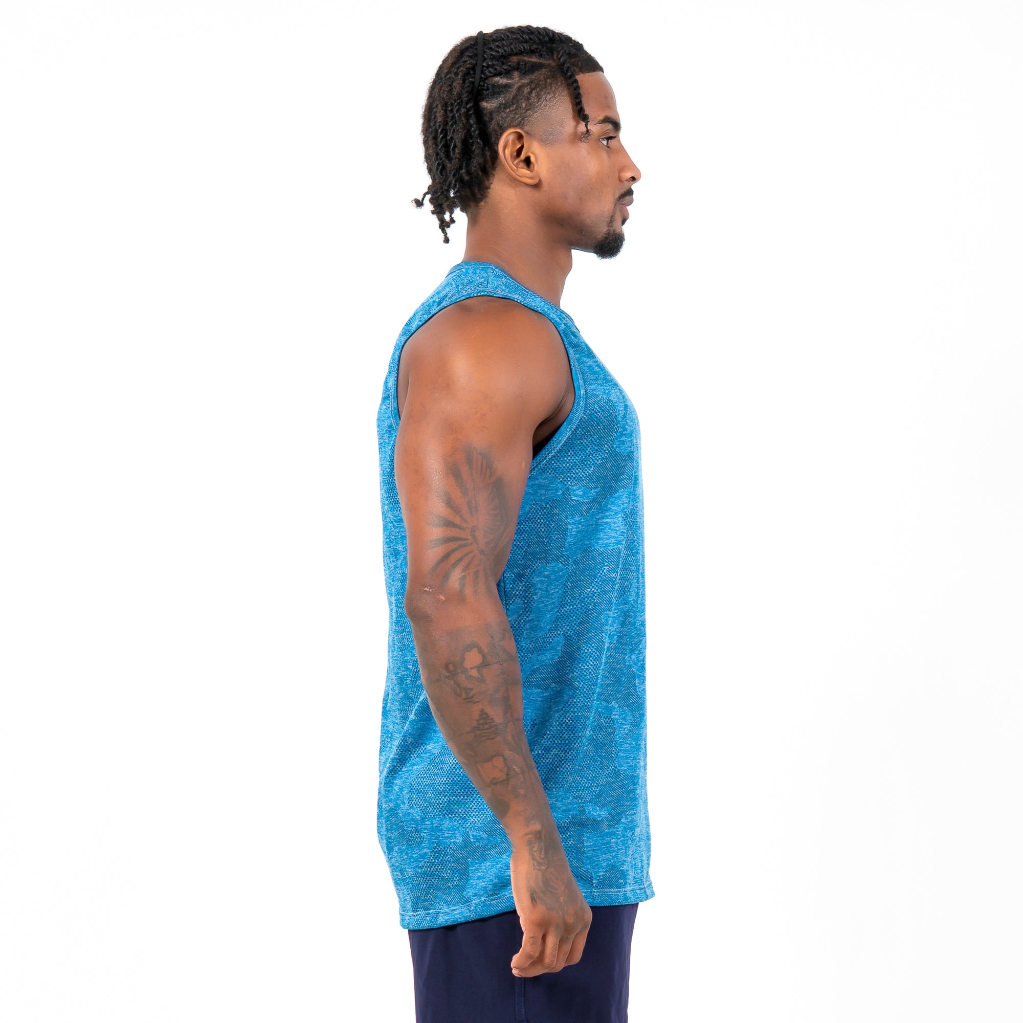 Regata Machão Dry Fit Camuflada Middle Lupus Azul